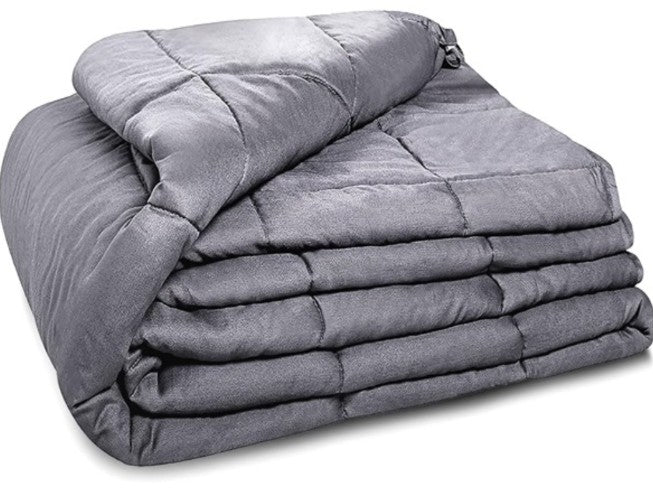 Quility 20 lb Queen Weighted Blanket, 60x80 Breathable Cotton Glass Bead Blanket for Adults, designed with breathable cotton, micro glass beads, and a soothing 20 lb weighted blanket feel